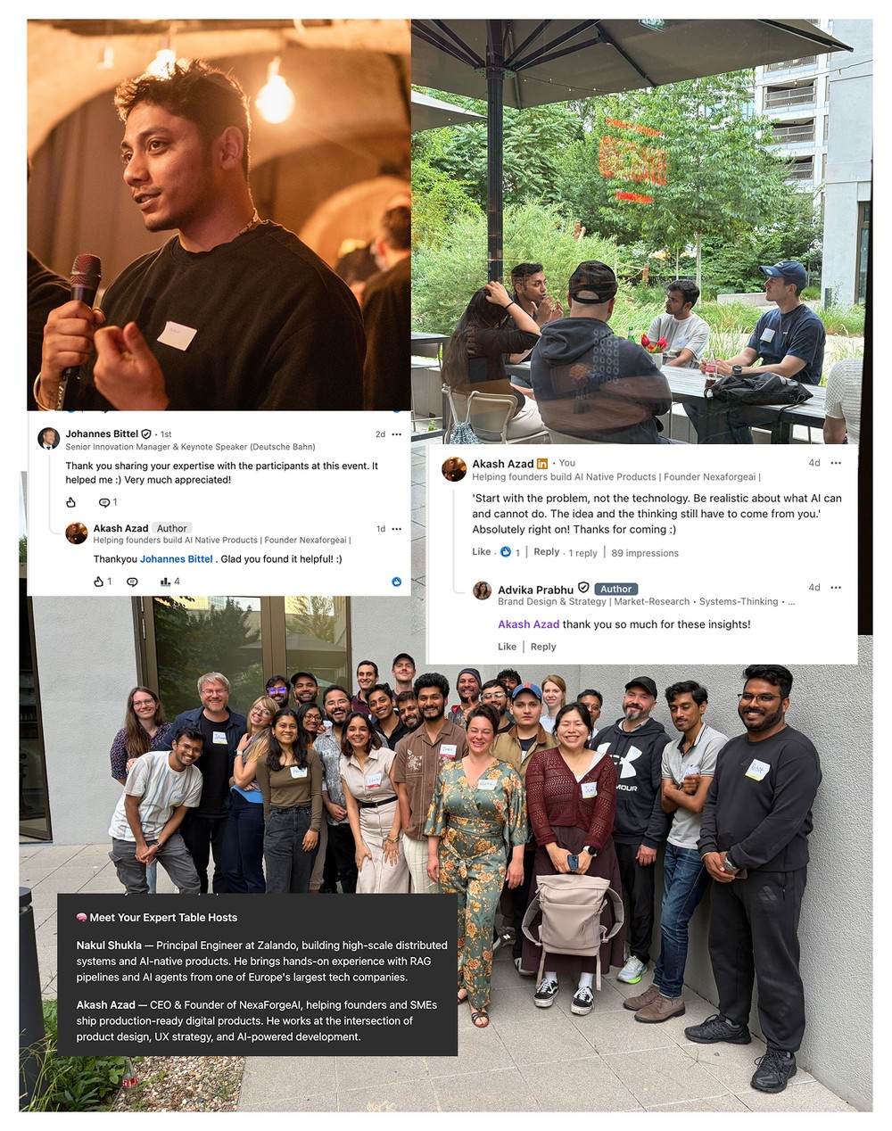 Akash speaking and hosting expert tables at Berlin AI events