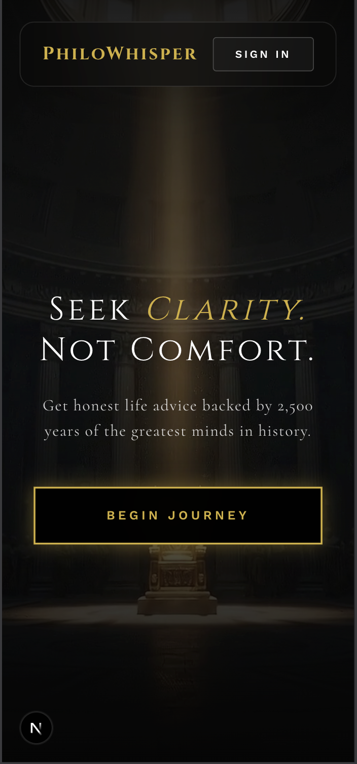 PhiloWhisper Sign-In Splash