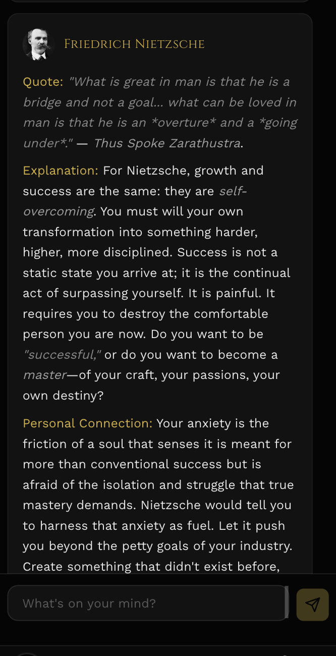 PhiloWhisper Nietzsche Responds